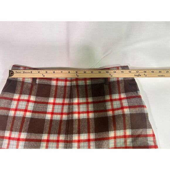Eddie Bauer Skirt Size 10 Wool Mohair Cashmere Blend Plaid Pencil Knee Length - Picture 5 of 9